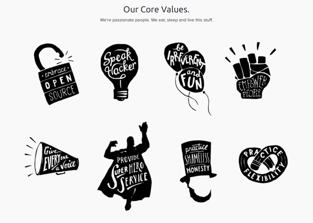 DreamHost Website Core Values